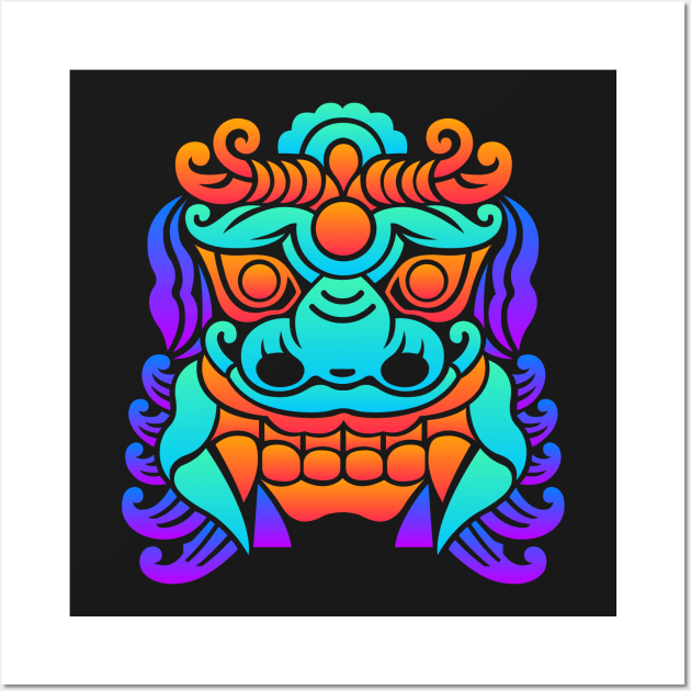 Trippy Psychedelic Chinese Dragon Wall Art by MeatMan